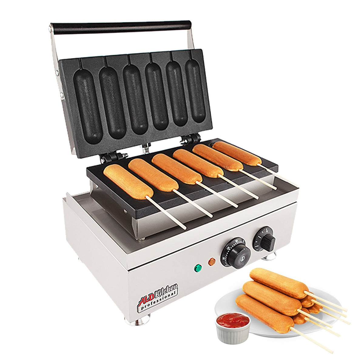 ALDKitchen Hot Dog Waffle Iron Commercial Plain Corn Dog Waffles –  Professional Kitchen Equipment