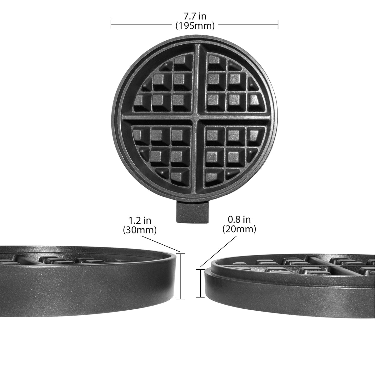 Carbon's Waffle Iron Maker Replacement plate part Thin Waffle