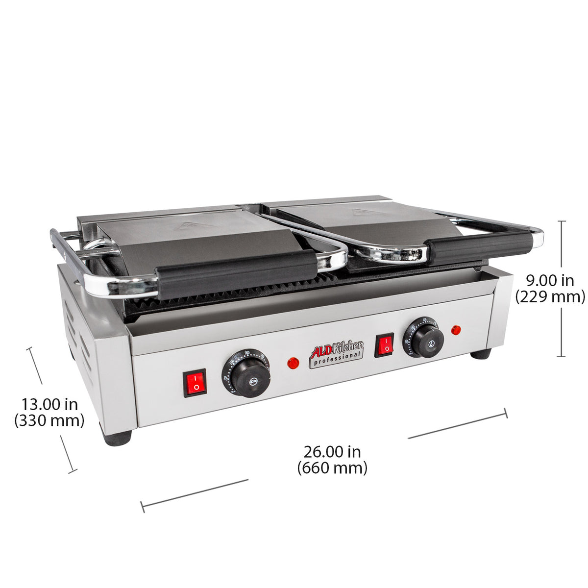 Stainless Steel Panini Grill Machine 7-roller For Restaurant , 450x370x220mm
