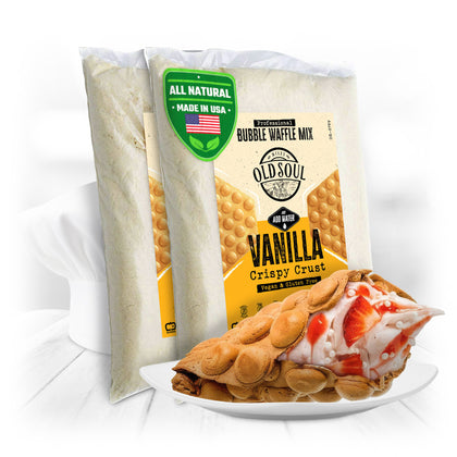 OldSoul Baking Mix | Dough Mix | Bubble Waffle Batter Mix | Vanilla Flavor | GLUTEN FREE & VEGAN | 10 Lbs | 56 Big Waffles