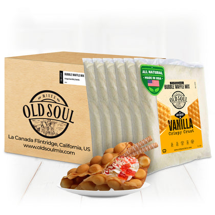 OldSoul Baking Mix | Dough Mix | Bubble Waffle Batter Mix | Vanilla Flavor | 30 Lbs | 168 Big Waffles