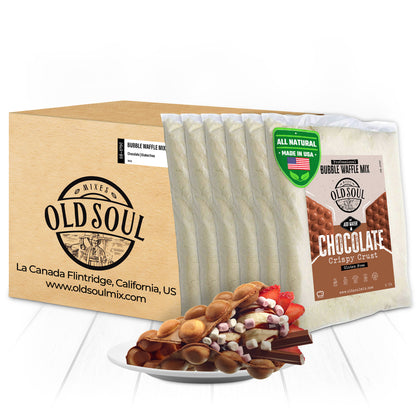 OldSoul Baking Mix | Dough Mix | Bubble Waffle Batter Mix | GLUTEN FREE | Chocolate Flavor | 30 Lbs | 168 Big Waffles