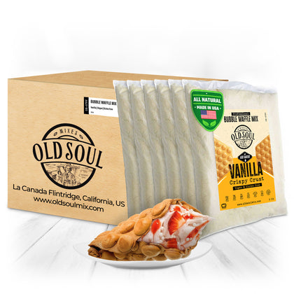 OldSoul Baking Mix | Dough Mix | Bubble Waffle Batter Mix | Vanilla Flavor | GLUTEN FREE & VEGAN | 30 Lbs | 168 Big Waffles