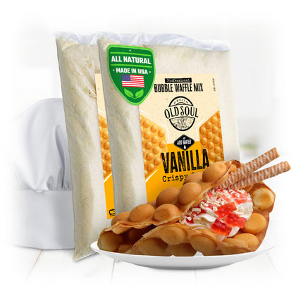 OldSoul Baking Mix | Dough Mix | Bubble Waffle Batter Mix | Vanilla Flavor | 10 Lbs | 56 Big Waffles