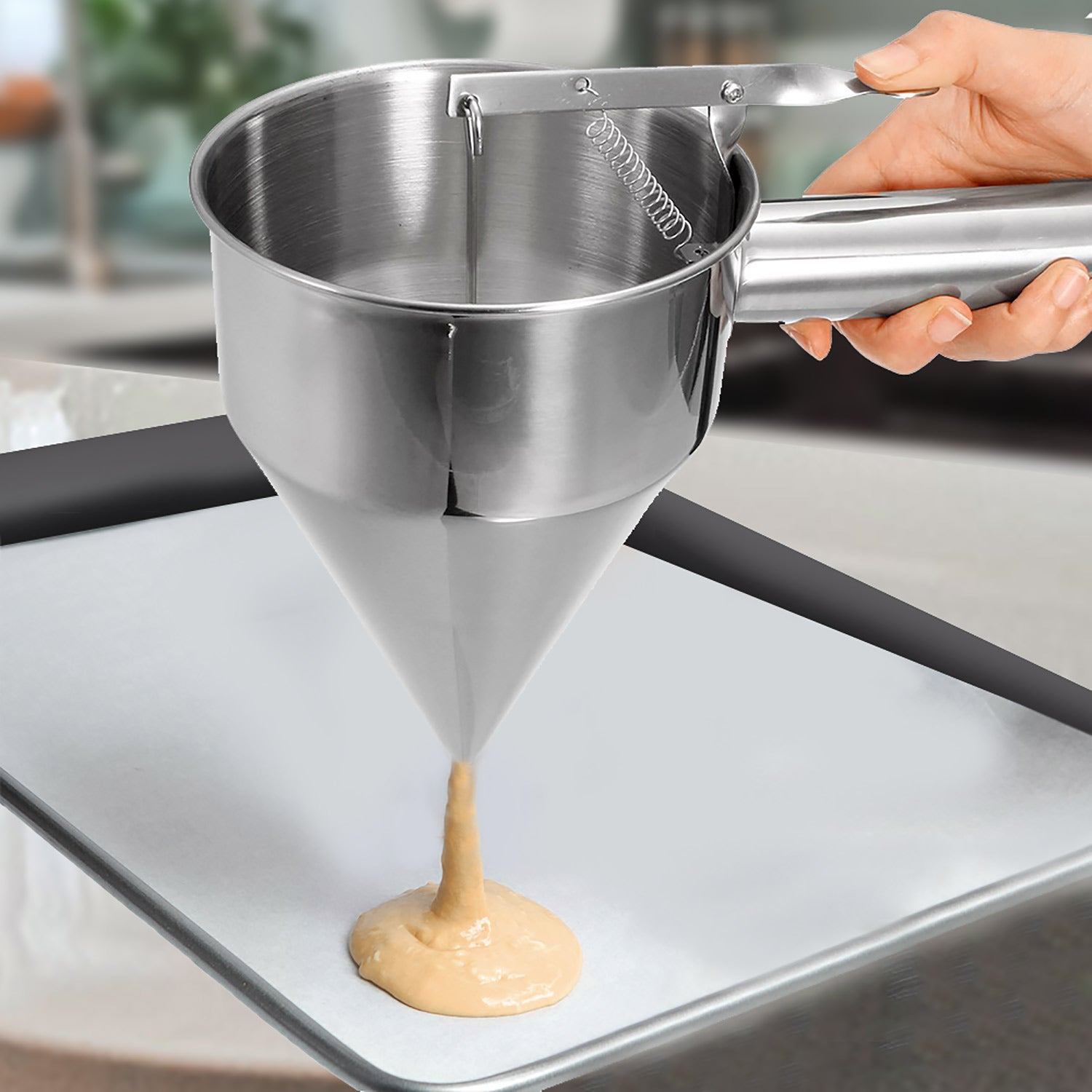 Dropship Pancake Batter Dispenser Mixer Stainless Steel Funnel
