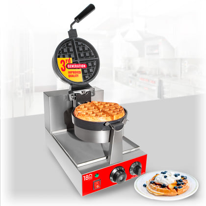 AR-HWB1A Belgian Waffle Maker Thick | Commercial | Waffle Iron with 360° Rotating Mechanism | Stainless Steel