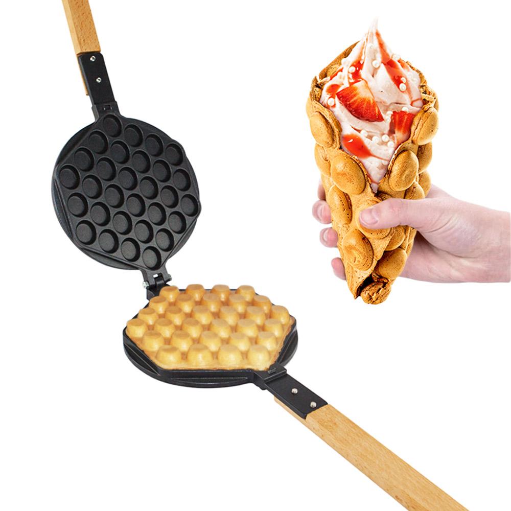 P_FY6-M Bubble Waffle Maker | Egg Waffle Maker Mold | Replaceable 180  Degree Rotating Waffe Iron | Nonstick