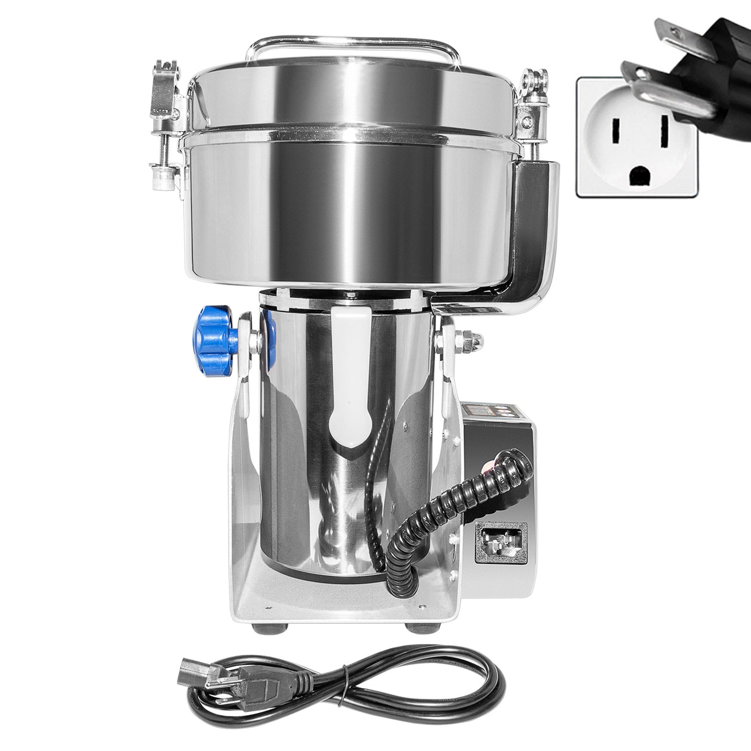 ALDKitchen Electric Grain Mill Commercial | 1000g | Swing Type Grain Grinder Mill | Stainless Steel 110V