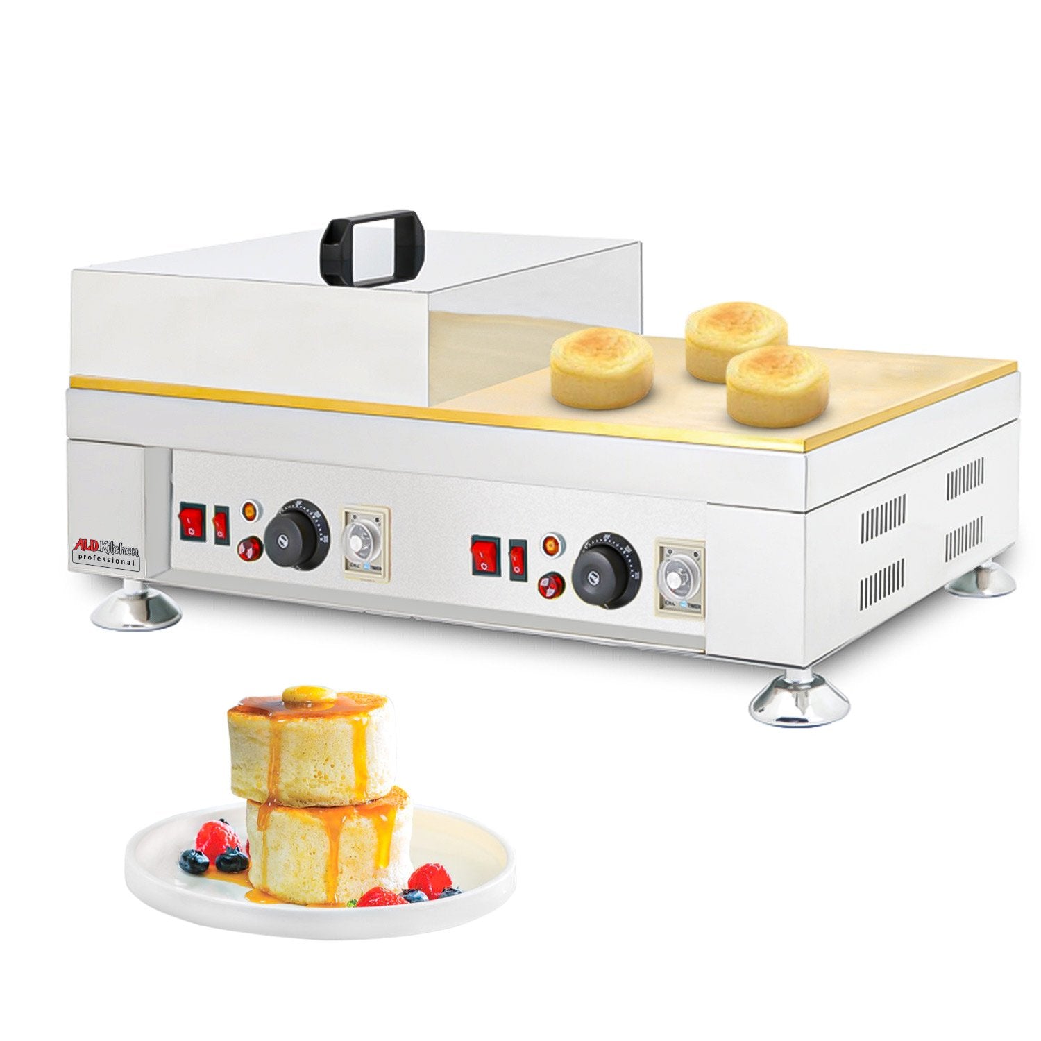 110V Pancake Making Machine Dorayaki Pan Cake Muffin Maker Temperature  330-480F