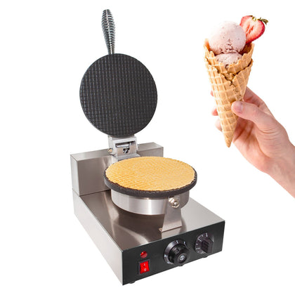 ALDKitchen Ice Cream Waffle Cone Maker | Commercial Flat Waffle Cone and Egg Rolls Machine | Nonstick 110V