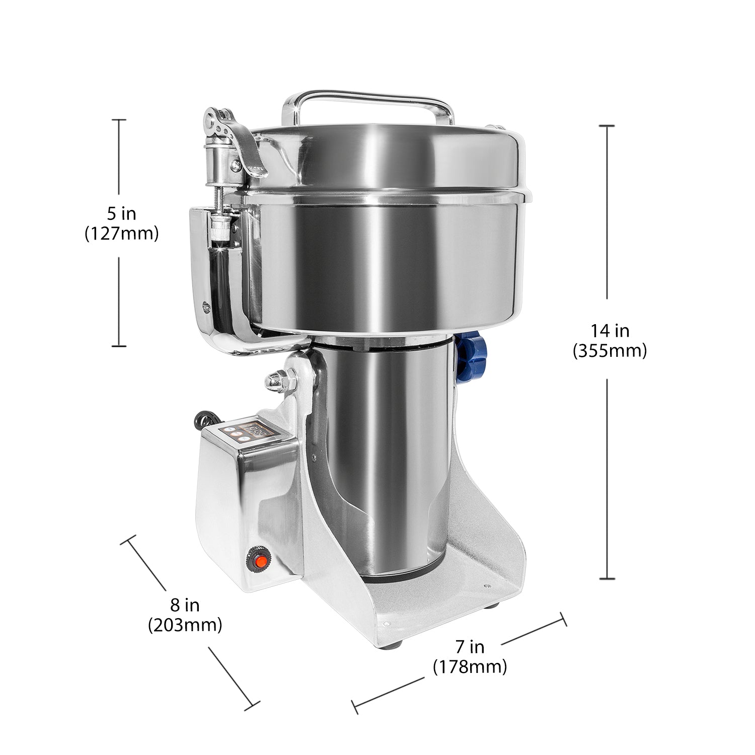 GorillaRock Grain Mill Commercial | Electric Wheat Grinder | 350g | Spices and Herbs| Stainless Steel